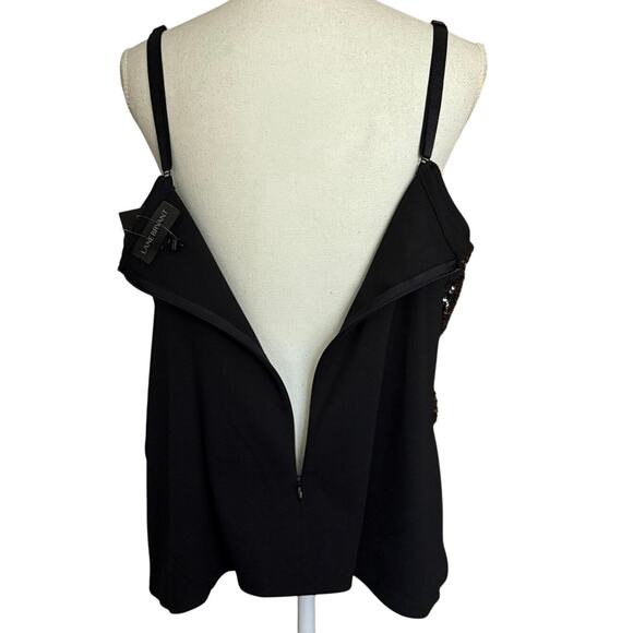 Lane Bryant sequin sleeveless evening blouse tank top black silver plus 22 NEW - Picture 10 of 16